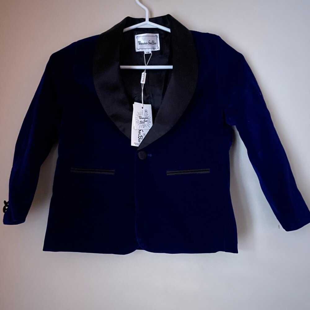 Royal Blue Velvet Blazer
